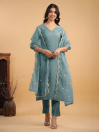Janasya Light Chanderi Solid Straight Kurta Set - Distacart