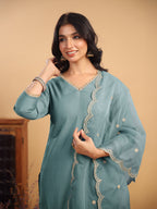 Janasya Light Chanderi Solid Straight Kurta Set - Distacart