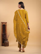 Janasya Light Chanderi Solid Straight Kurta Set