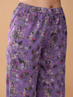 Janasya Bright Georgette Floral A-Line Kurta Set