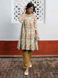 Janasya Light Cotton Floral A-Line Tunic