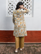 Janasya Light Cotton Floral A-Line Tunic