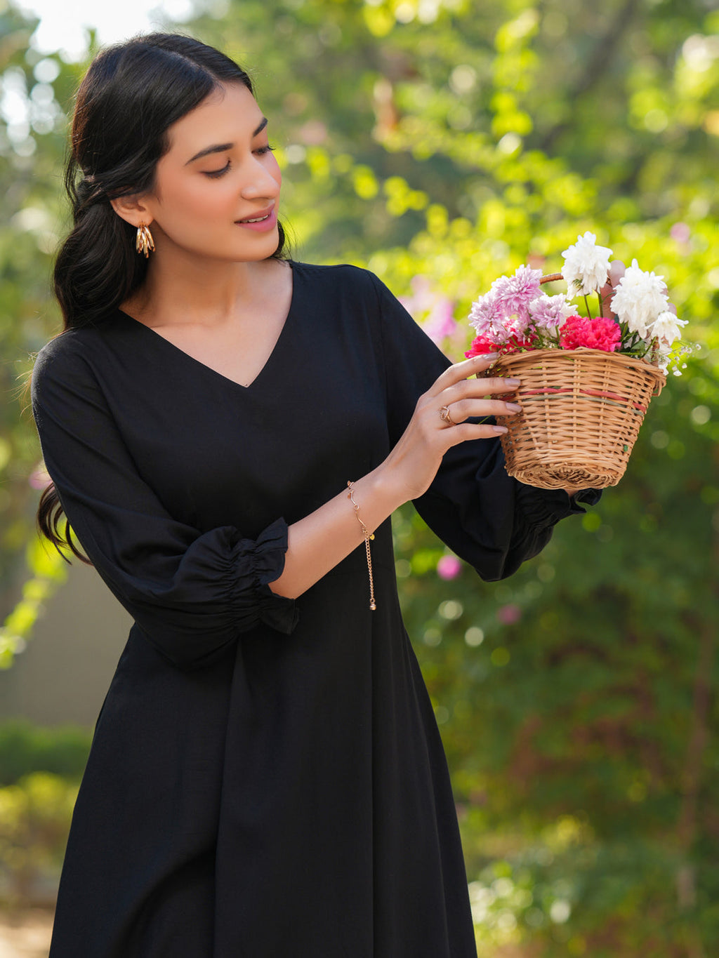 Janasya Dark Rayon Solid A-Line Dress - Distacart