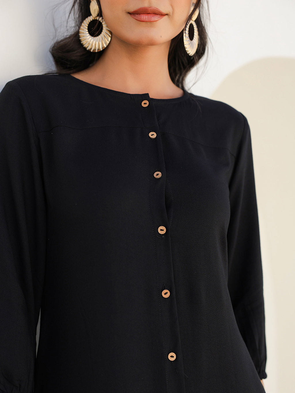 Janasya Dark Rayon Solid A-Line DRESS - Distacart