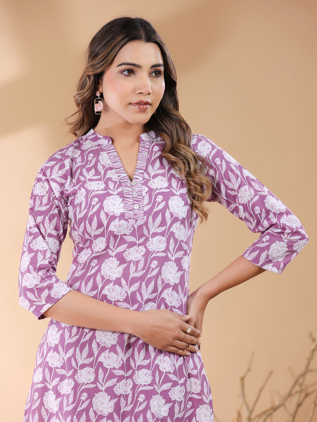 Janasya Light Cotton Floral Straight Kurta Set - Distacart