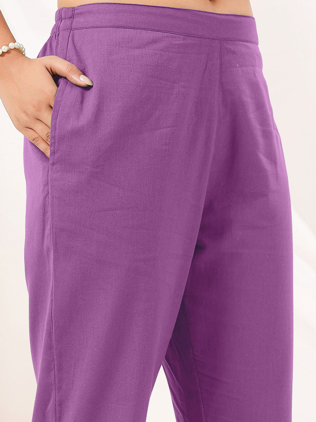 Janasya Light Cotton Solid Straight Kurta Set