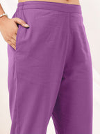 Janasya Light Cotton Solid Straight Kurta Set