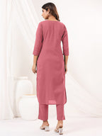 Janasya Light Cotton Solid Straight Kurta Set
