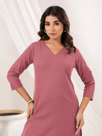 Janasya Light Cotton Solid Straight Kurta Set
