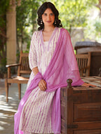 Janasya Light Cotton Tie & dye A-Line Kurta Set - Distacart