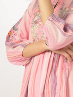 Janasya Light Georgette Embroidered A-Line Kurta Set