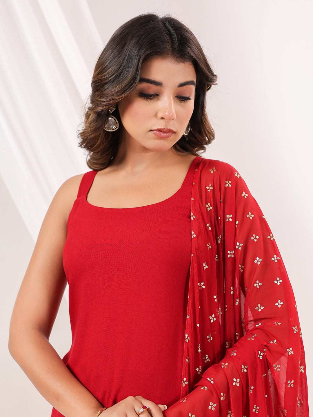 Janasya Dark Rayon Solid Straight Kurta Set