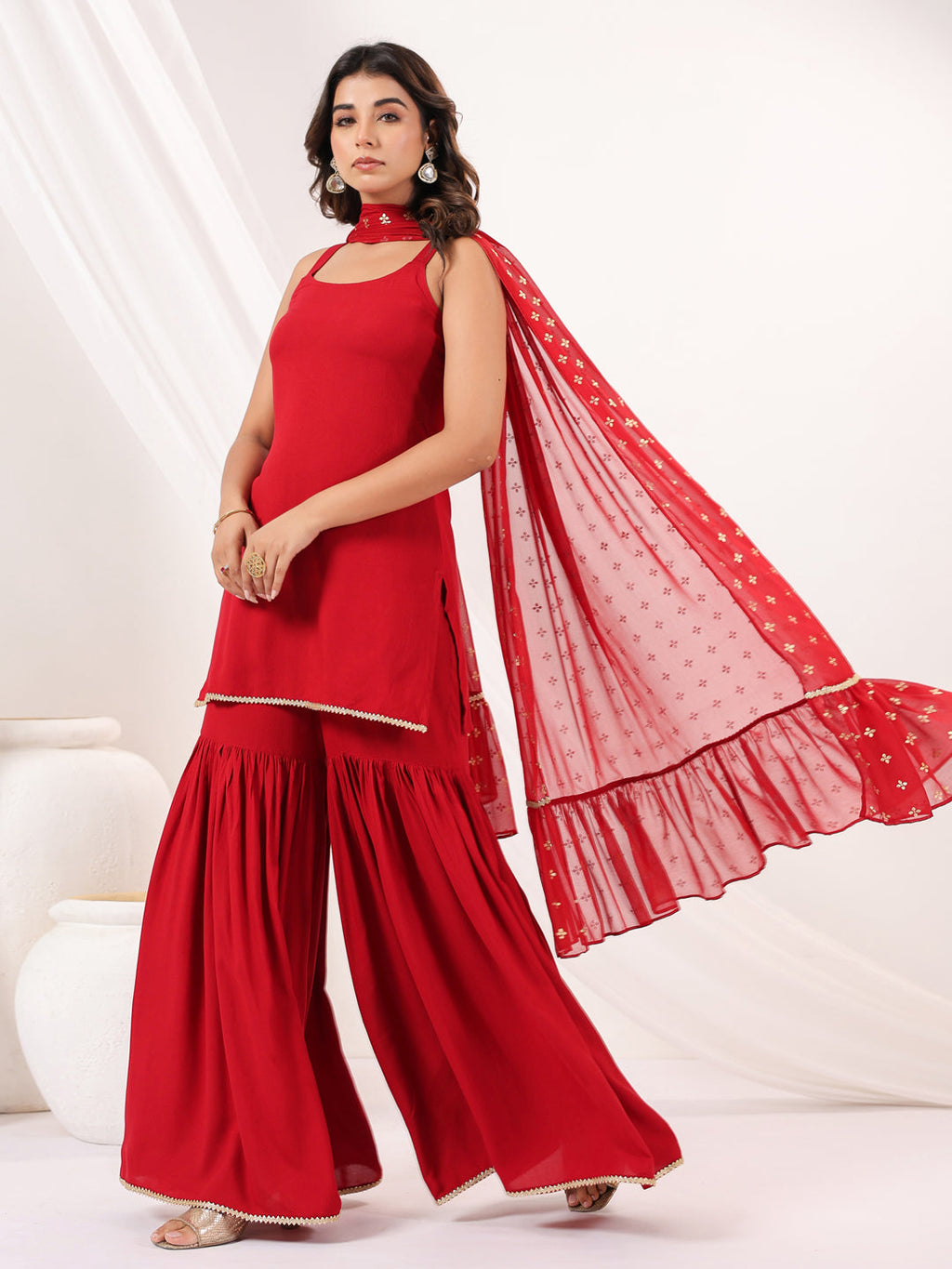 Janasya Dark Rayon Solid Straight Kurta Set