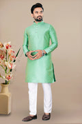 Neera Trendz Pista Jacquard Work Men's Kurta With Pyjama