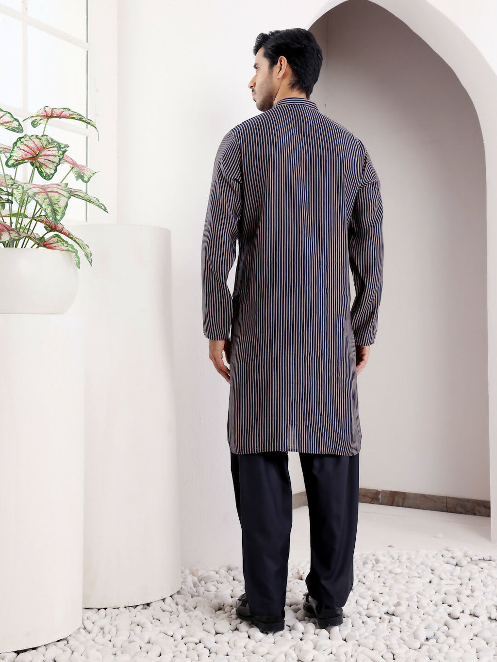 Blue Modal Silk Designer Printed Men's Kurta - Mahotsav