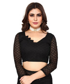 Vamika Net Brasso Black Light Weight Trendy Look Bollywood Style Saree