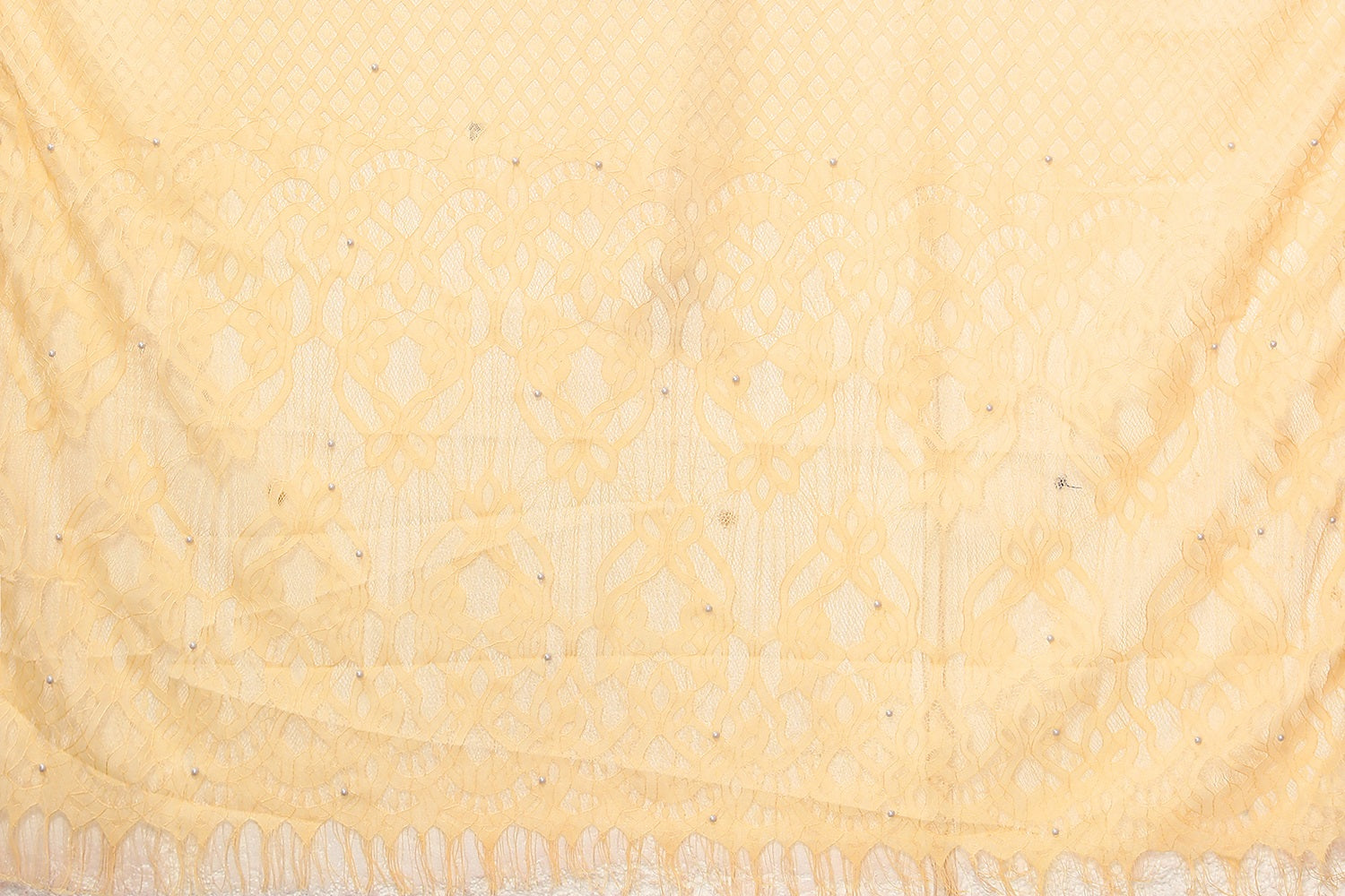 Vamika Net Brasso Cream Light Weight Trendy Look Bollywood Style Saree