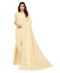 Vamika Net Brasso Cream Light Weight Trendy Look Bollywood Style Saree