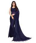 Vamika Net Brasso Navy Light Weight Trendy Look Bollywood Style Saree