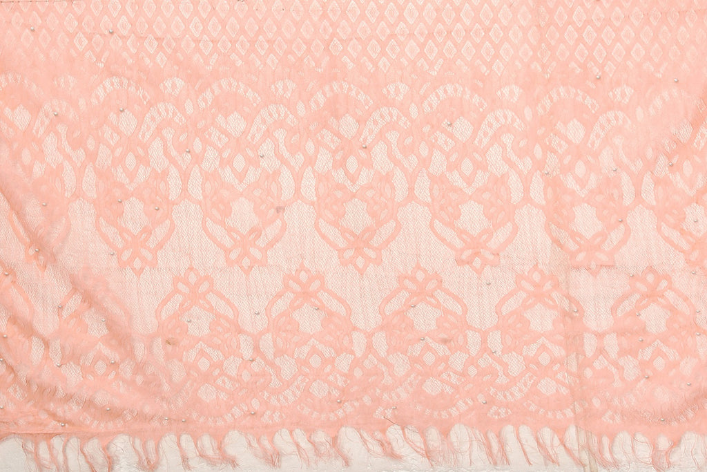 Vamika Net Brasso Peach Light Weight Trendy Look Bollywood Style Saree