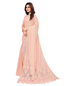Vamika Net Brasso Peach Light Weight Trendy Look Bollywood Style Saree