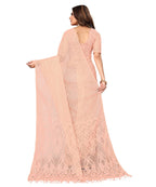 Vamika Net Brasso Peach Light Weight Trendy Look Bollywood Style Saree