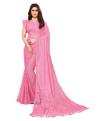 Vamika Net Brasso Pink Light Weight Trendy Look Bollywood Style Saree