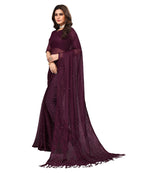 Vamika Net Brasso Purple Light Weight Trendy Look Bollywood Style Saree