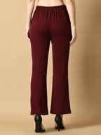 Myshka Women's Magenta Flared Party Trouser