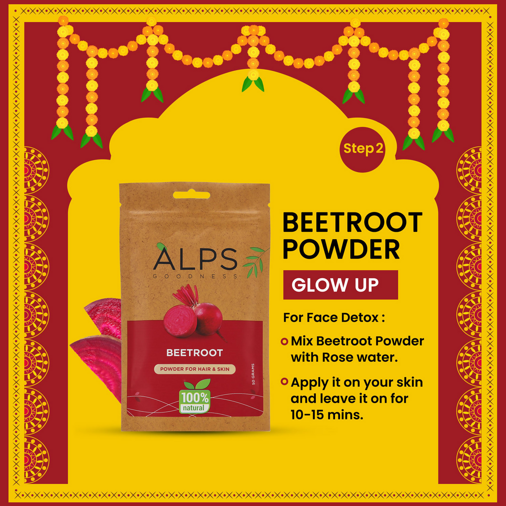 Alps Goodness Bridal Glow Kit (Beetroot Powder, Rose Water, Rosemary Water, Gold Facial Kit & Shea Butter)