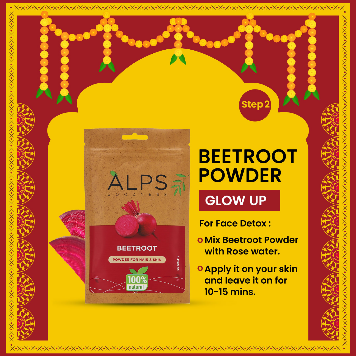 Alps Goodness Bridal Glow Kit (Beetroot Powder, Rose Water, Rosemary Water, Gold Facial Kit & Shea Butter)