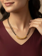 NVR Women Gold Plated Black Beaded Mangalsutra - Distacart