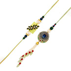 trueBrowns X Voylla Peacock Feathers And Beads Bhaiya Bhabhi Lumba Rakhi - Distacart