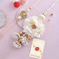 trueBrowns X Voylla White Pearls And Kundan Gems Bhaiya Bhabhi Lumba Rakhi - Distacart