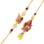 trueBrowns X Voylla Faux Pearls And Kundan Gems Bhaiya Bhabhi Lumba Rakhi - Distacart