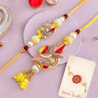 trueBrowns X Voylla Faux Pearls And Kundan Gems Bhaiya Bhabhi Lumba Rakhi - Distacart