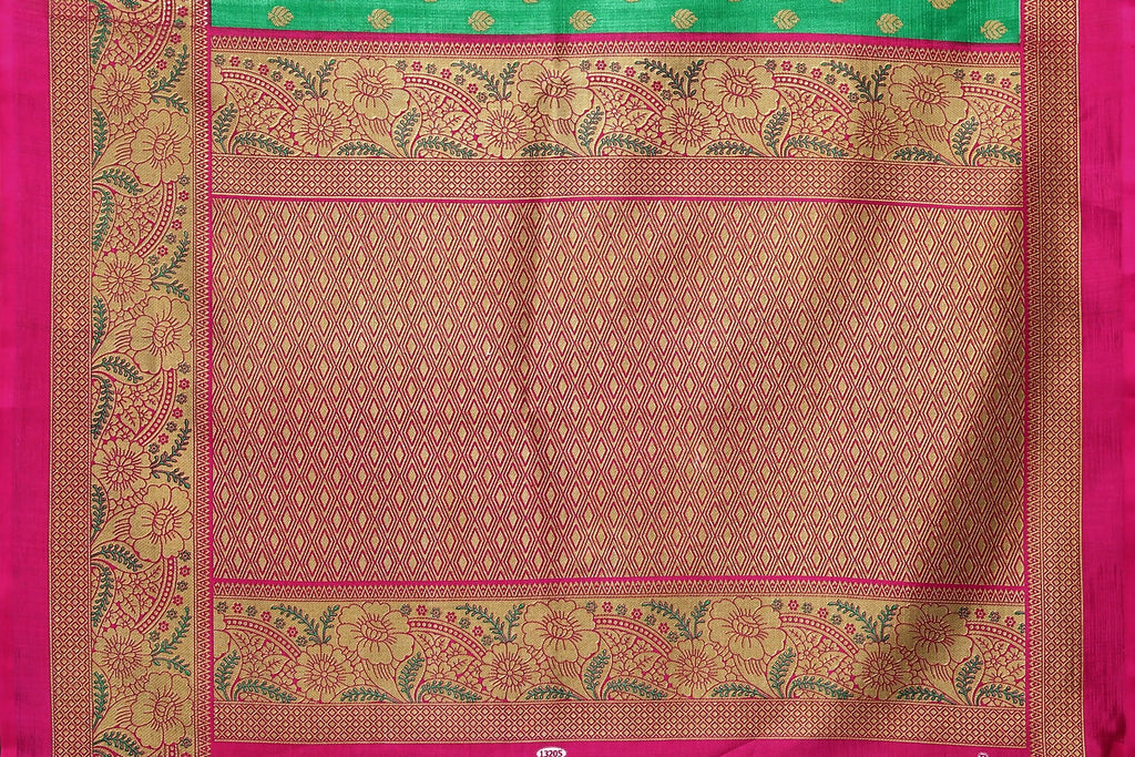 Vamika Green Printed Art Silk Saree