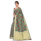 Vamika Banarasi Jaquard Rama Green Weaving Saree (Banarasi 23)