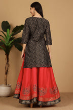 Joban Fashion Black Silk Lehenga Set