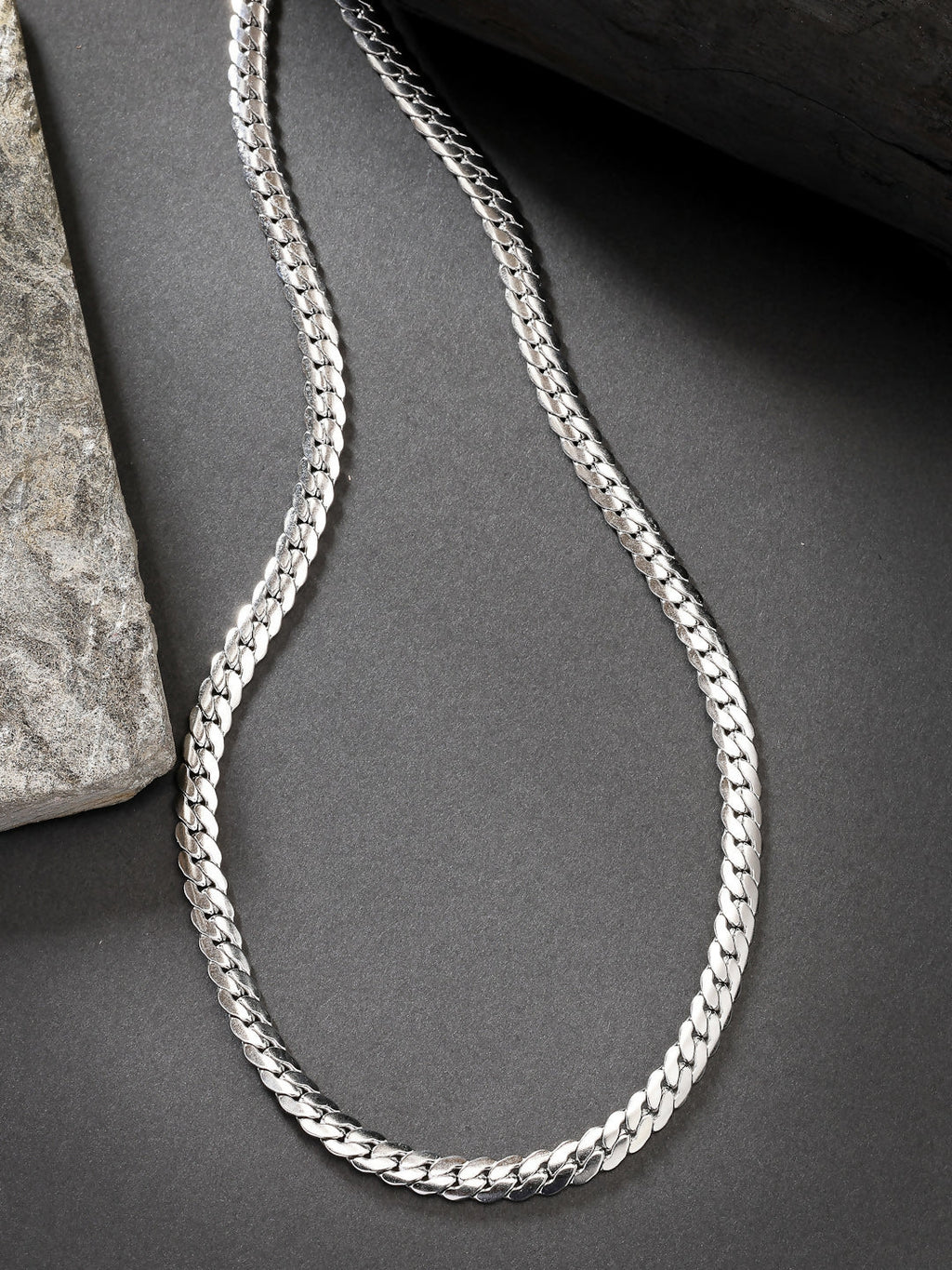 NVR Men's Silver-Plated Stainless Steel Chain