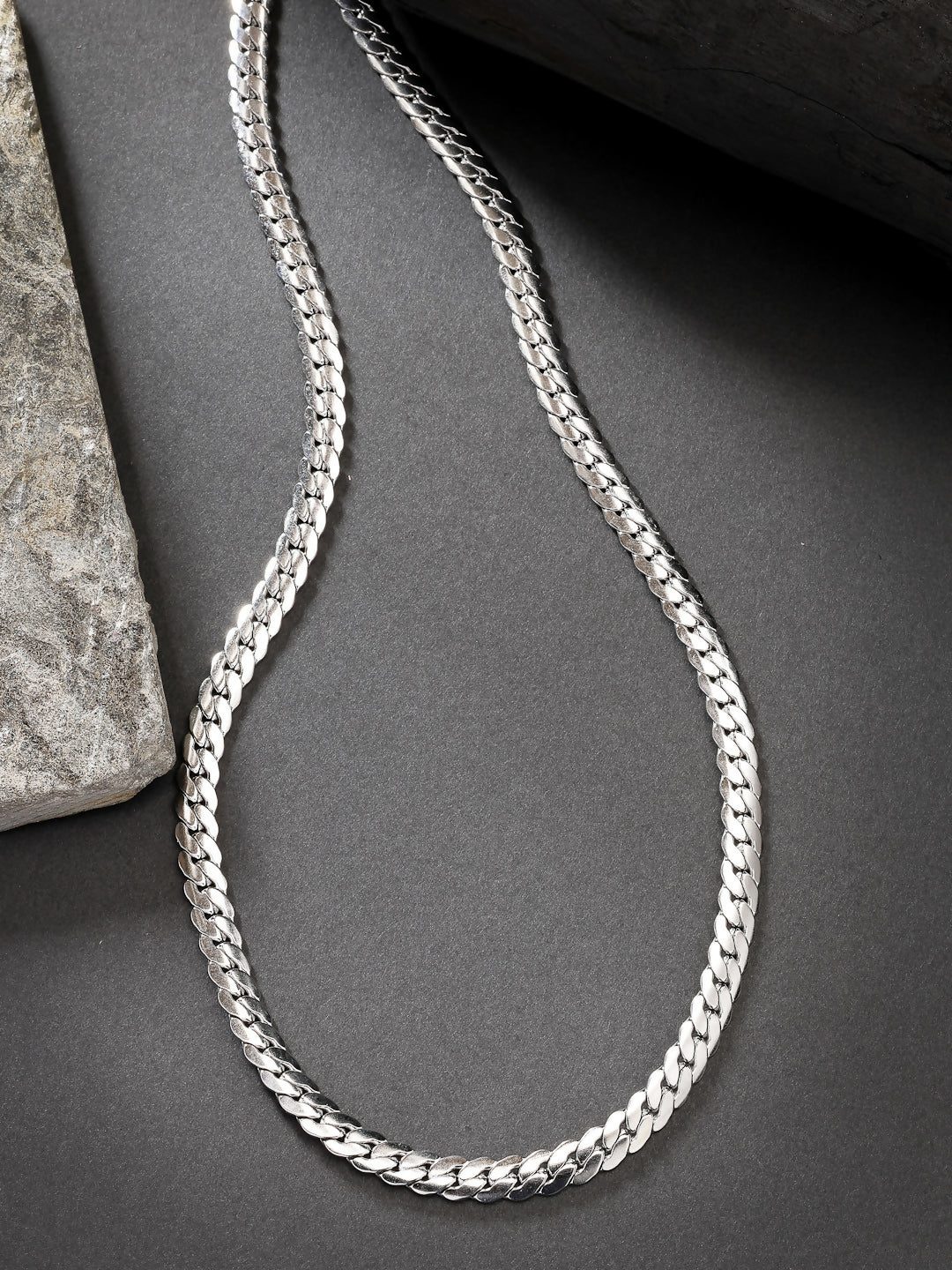 NVR Men's Silver-Plated Stainless Steel Chain