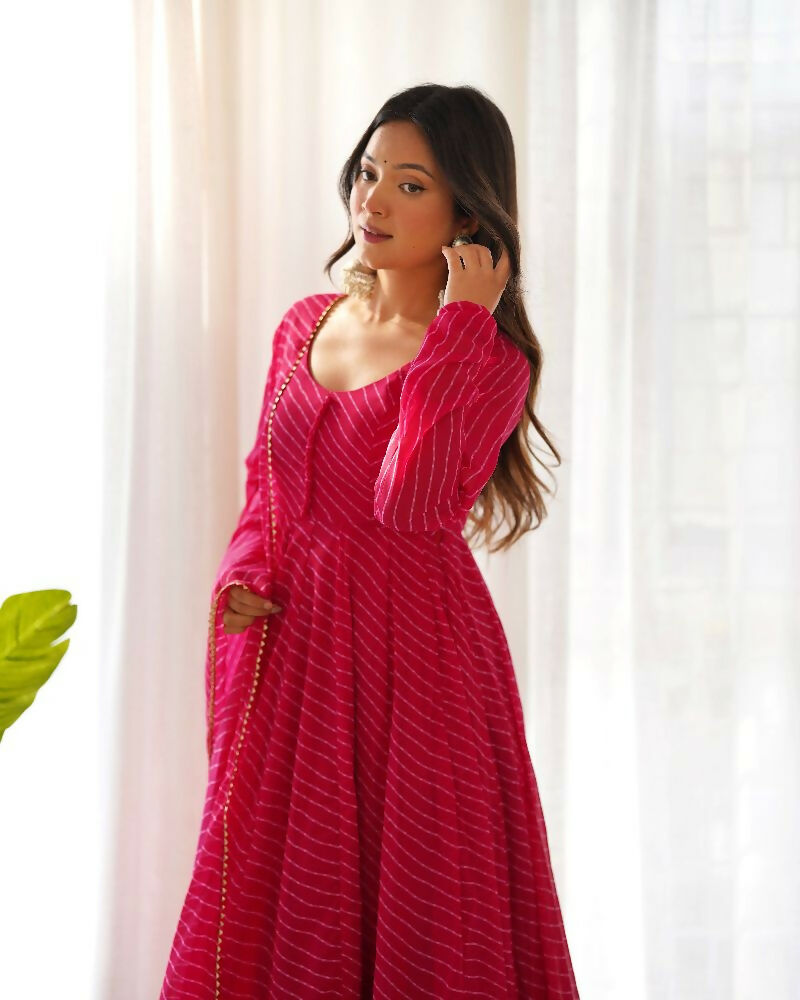 Joban Fashion Rani Pink Kurta Set Georgette Sequence Embroidery Work - Distacart