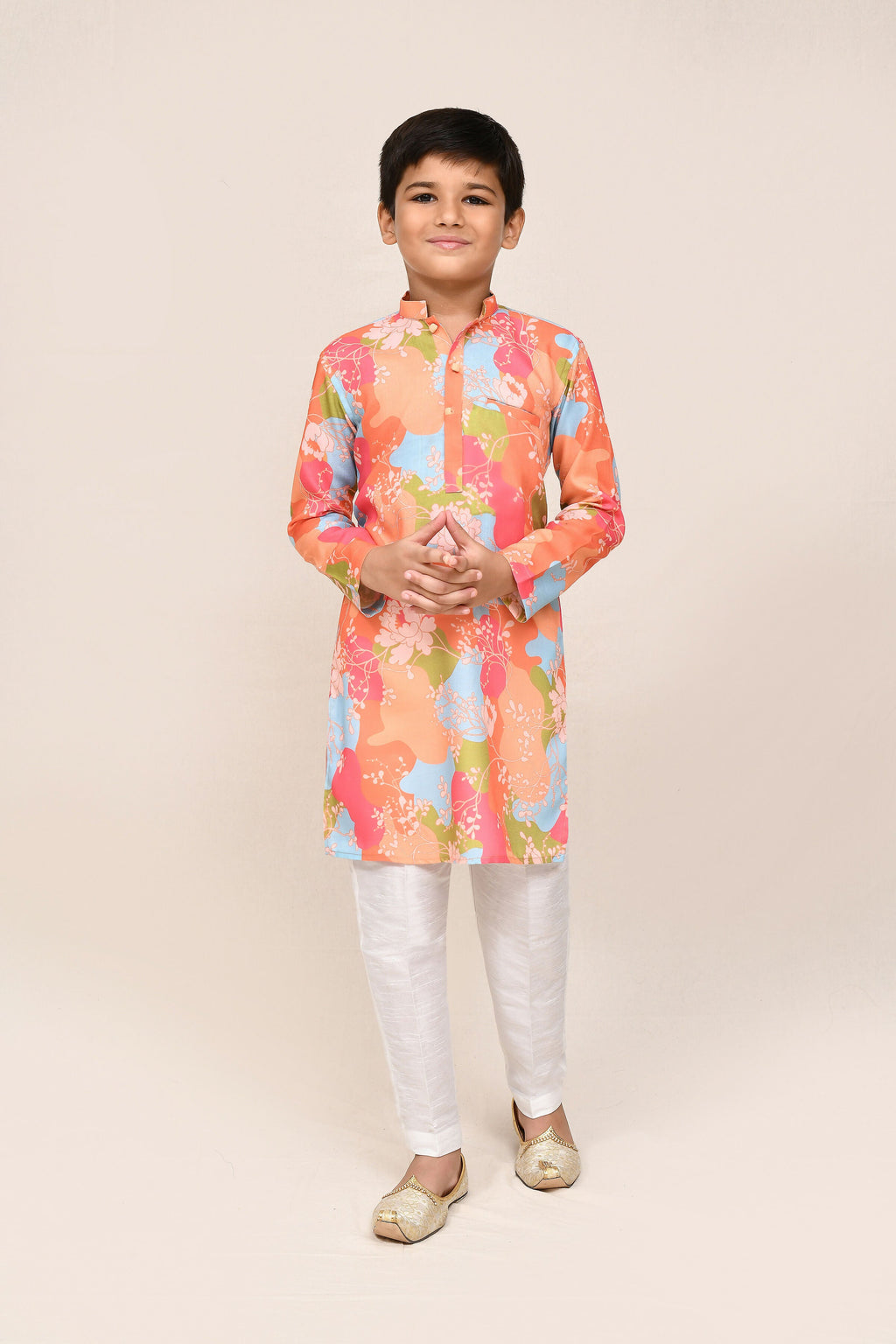Joban Fashion Linen Cotton Multicolor Kurta With Straight Fit Pant