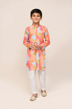 Joban Fashion Linen Cotton Multicolor Kurta With Straight Fit Pant