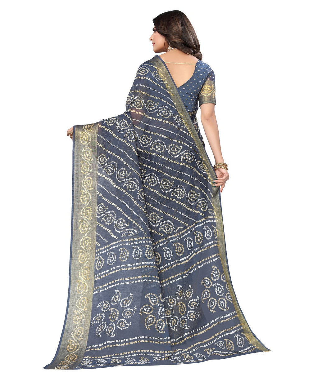 Vamika Linen Jari Border Grey Bollywood Style Saree
