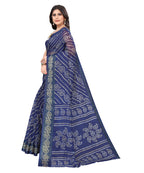 Vamika Linen Jari Border Navy Bollywood Style Saree