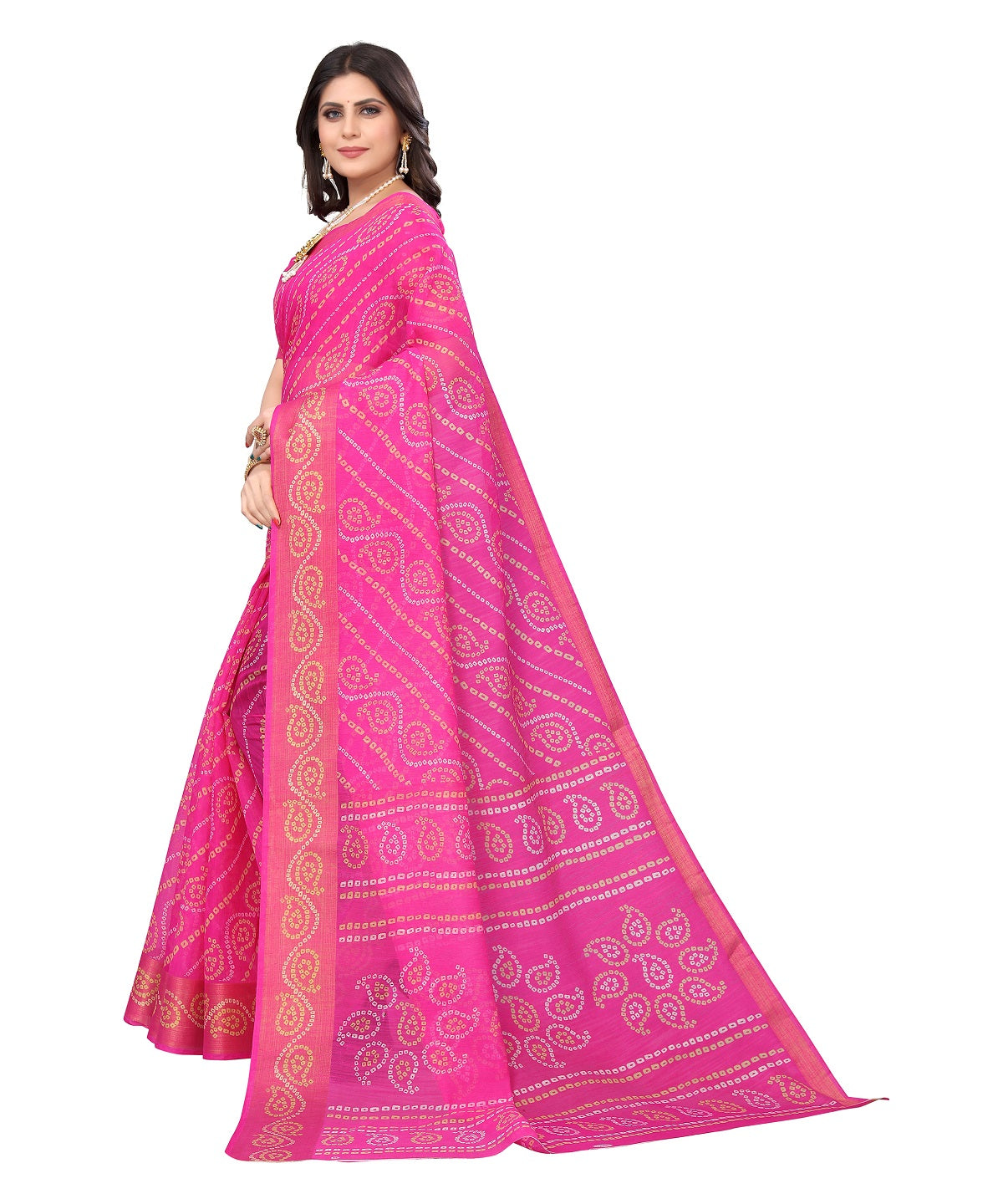 Vamika Linen Jari Border Pink Bollywood Style Saree