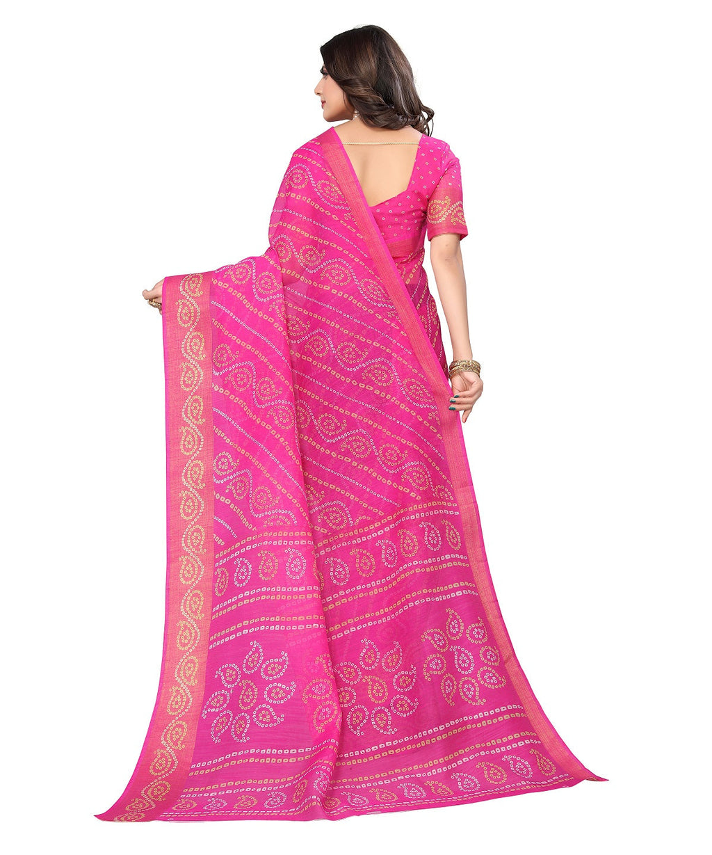 Vamika Linen Jari Border Pink Bollywood Style Saree