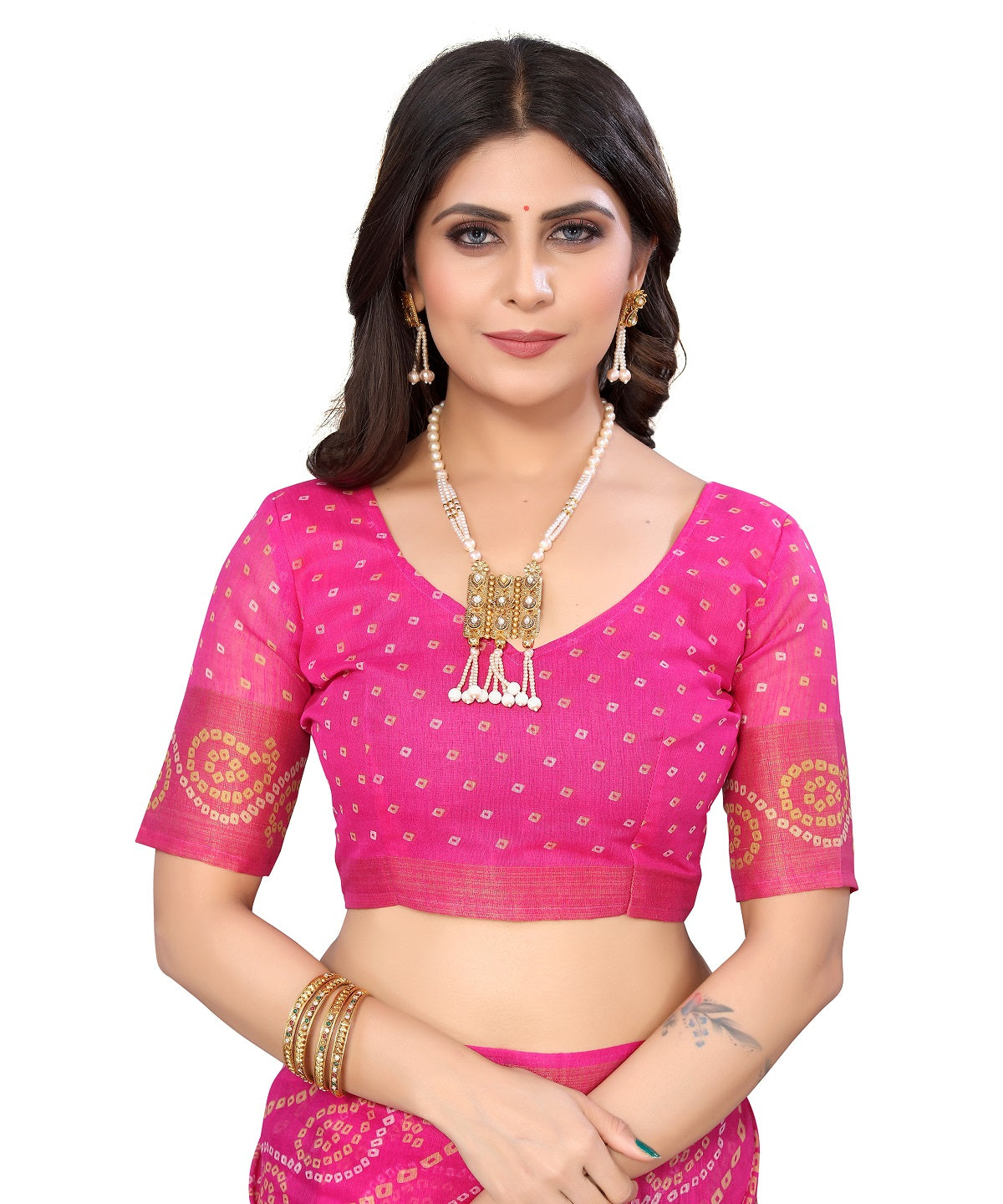 Vamika Linen Jari Border Pink Bollywood Style Saree