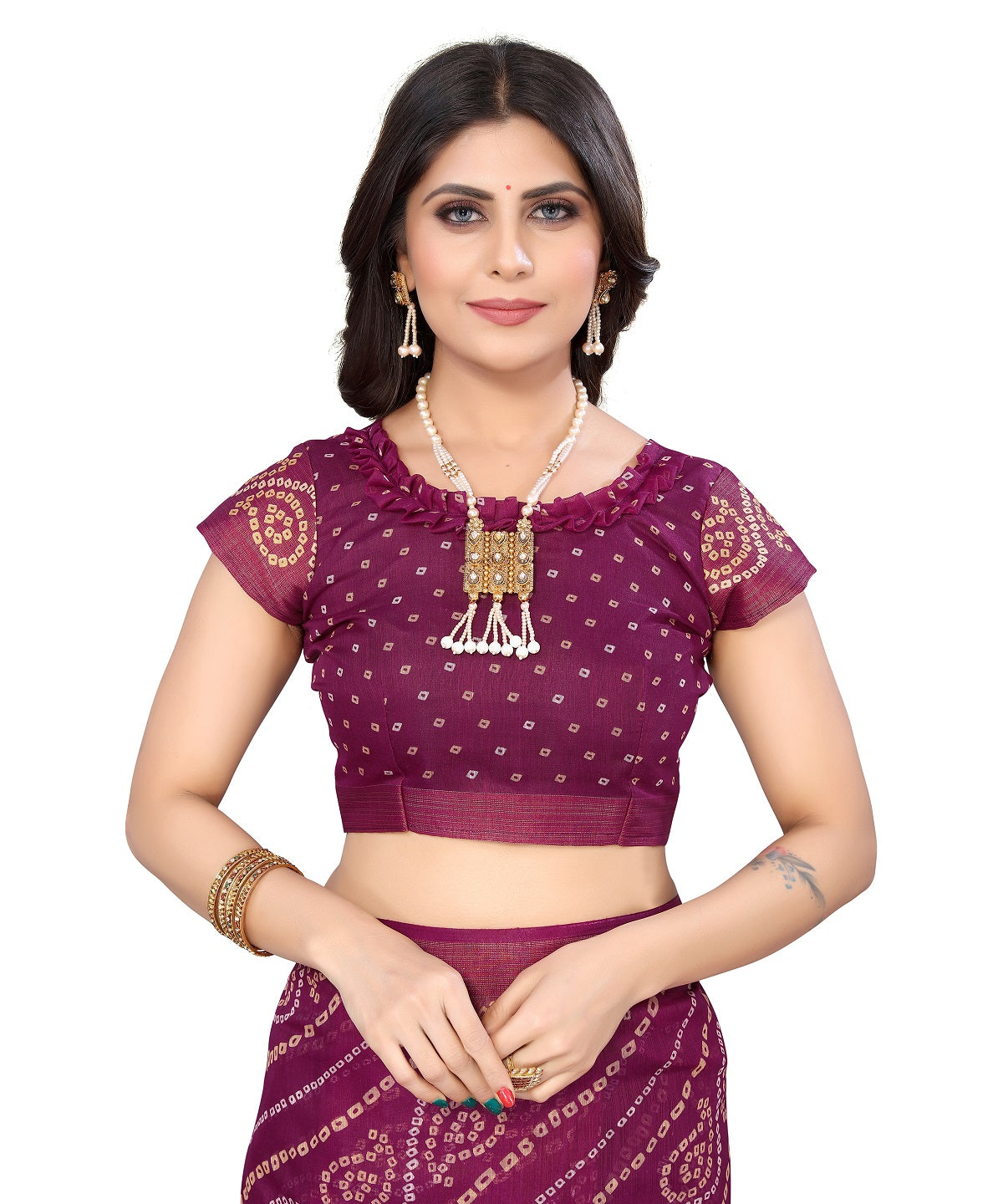 Vamika Linen Jari Border Purple Bollywood Style Saree